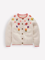 Boden Cream Cotton Embroidered Cardigan - Image 1 of 3