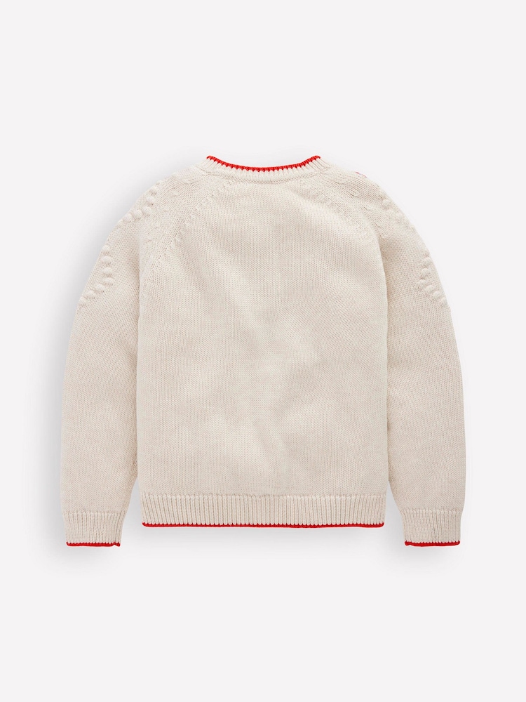 Boden Cream Cotton Embroidered Cardigan - Image 2 of 3