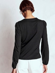 Boden Black Supersoft Notch Top - Image 2 of 6