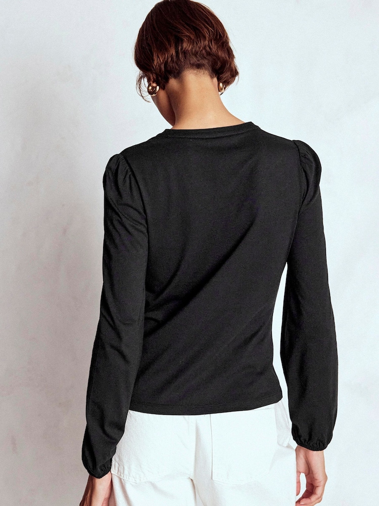 Boden Black Supersoft Notch Top - Image 2 of 6