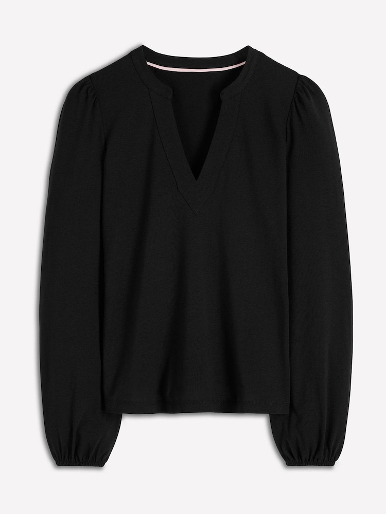 Boden Black Supersoft Notch Top - Image 6 of 6