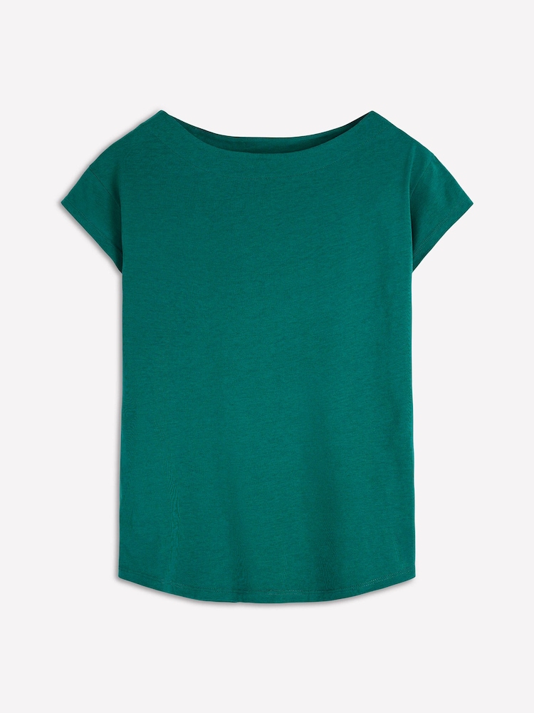Boden Green Supersoft Boat Neck T-Shirt - Image 4 of 4
