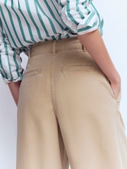Boden Cream Pleat Barrel Leg Trousers - Image 5 of 6