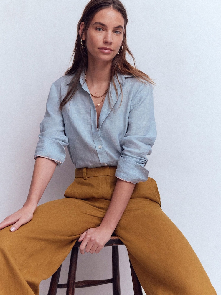 Boden Brown Belgravia Linen Trousers - Image 1 of 5