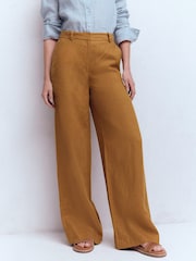 Boden Brown Belgravia Linen Trousers - Image 2 of 5