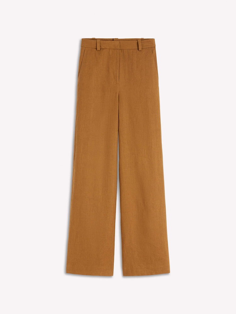 Boden Brown Belgravia Linen Trousers - Image 5 of 5