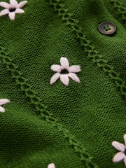 Boden Green Valeria Crochet Trim Cardigan - Image 5 of 5