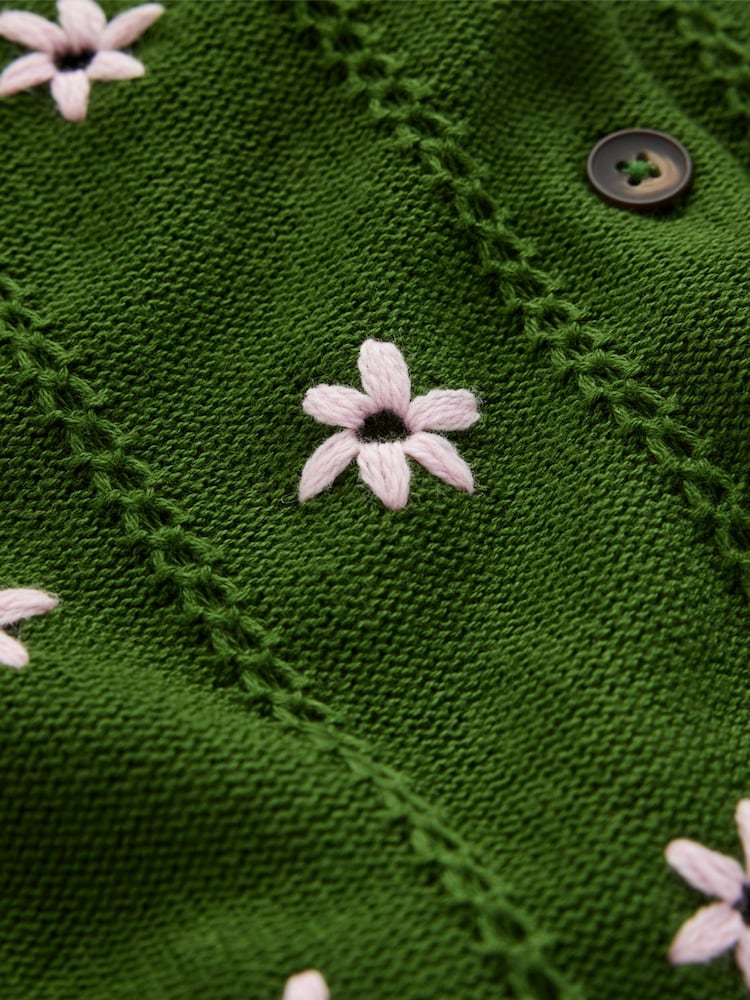 Boden Green Valeria Crochet Trim Cardigan - Image 5 of 5 Boden Green Valeria Crochet Trim Cardigan - Image 5 of 5