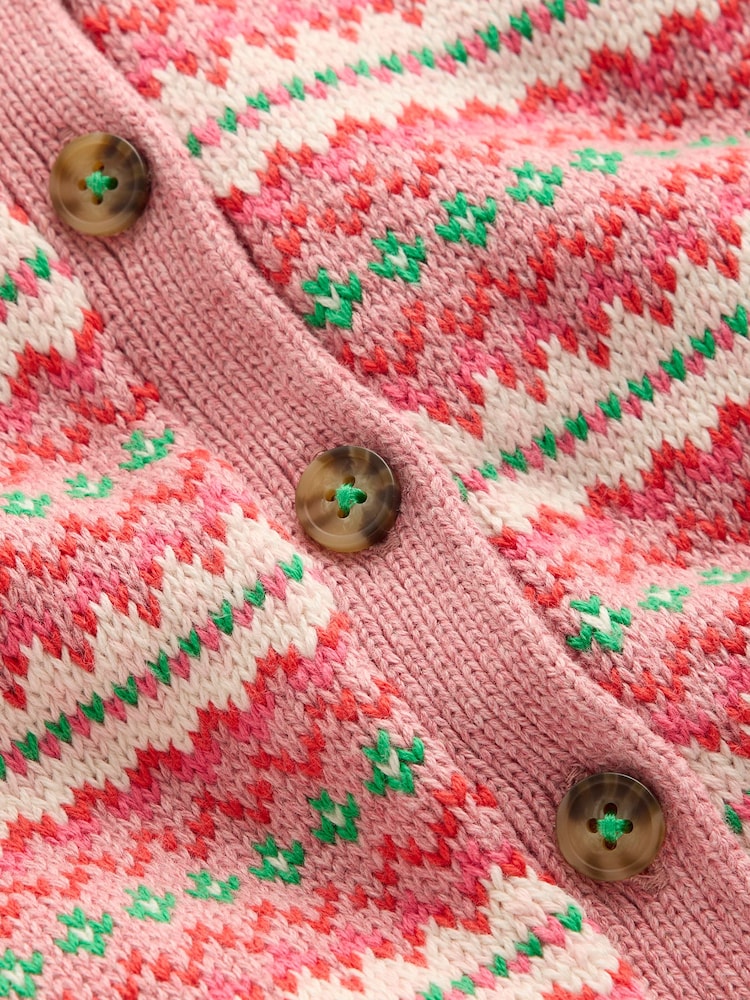 Boden Collared Fair Isle Cardigan - Imaginea 3 din 3