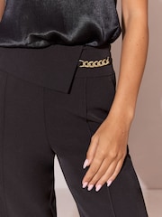 Lipsy Black Chain Waist Wide Leg Trousers - Image 2 of 5