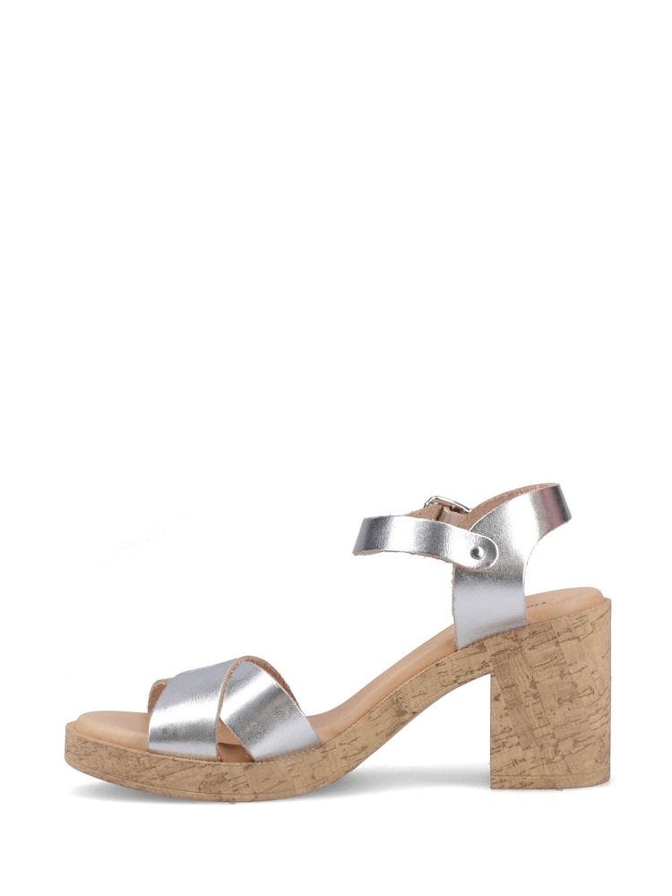 Hush Puppies Silver Georgia Cork Sandals - Image 2 of 5