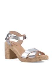 Hush Puppies Silver Georgia Cork Sandals - Image 3 of 5