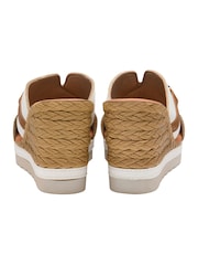 Lotus White High Wedge Mule Sandals - Image 3 of 4
