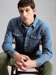 White Stuff Blue Darvel Denim Shirt - Image 5 of 6