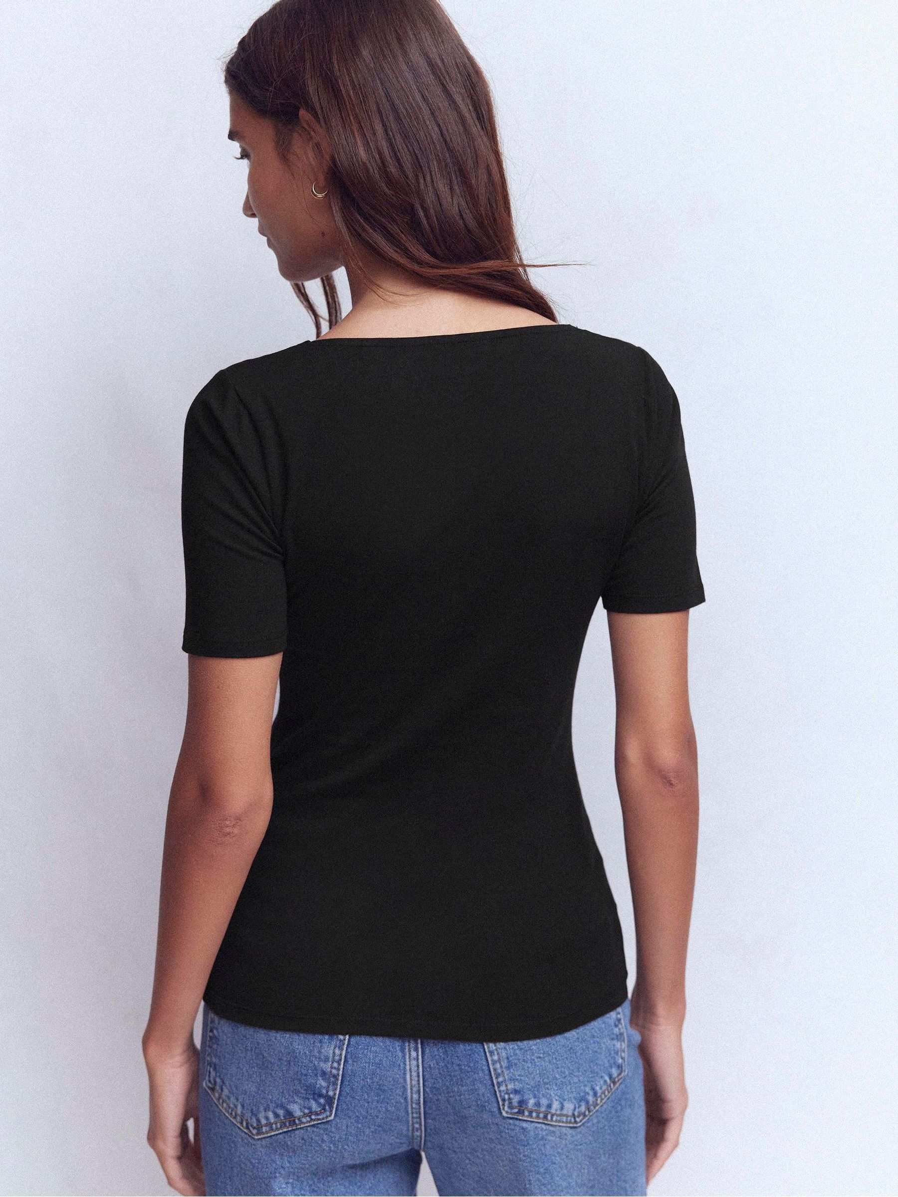 Buy Boden Black Double Layer Square Neck Top from Next USA