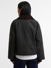 Barbour® Black/Brown Arlene Checked Wax Jacket - Image 3 of 5