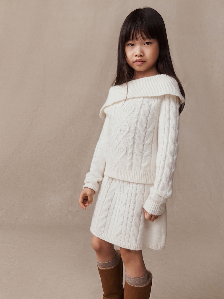 Crudo - Off-Shoulder Cable Jumper and Skirt Set (3-16yrs) - Imagen 1 de 10 Crudo - Off-Shoulder Cable Jumper and Skirt Set (3-16yrs) - Imagen 1 de 10