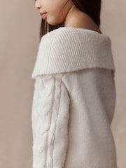 Crudo - Off-Shoulder Cable Jumper and Skirt Set (3-16yrs) - Imagen 3 de 10