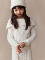 Crudo - Off-Shoulder Cable Jumper and Skirt Set (3-16yrs) - Imagen 4 de 10