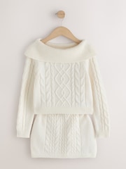Crudo - Off-Shoulder Cable Jumper and Skirt Set (3-16yrs) - Imagen 6 de 10
