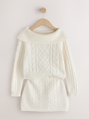 Crudo - Off-Shoulder Cable Jumper and Skirt Set (3-16yrs) - Imagen 7 de 10