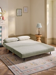 Chenille Stripe Moss Green Palma Double Sofa Bed - Image 2 of 11