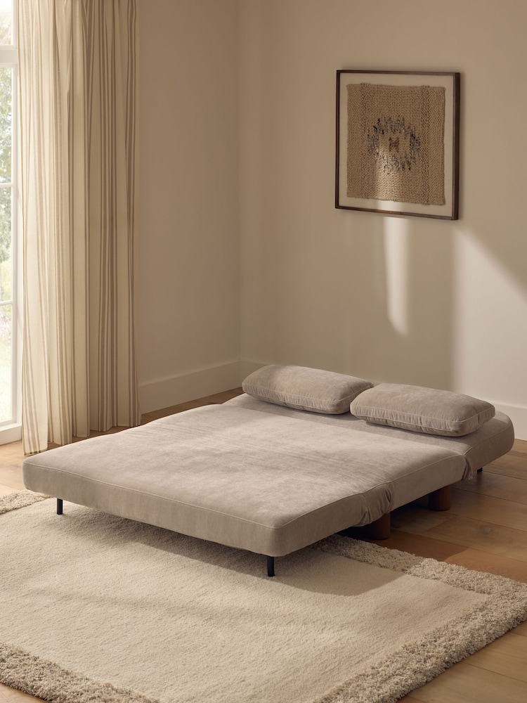 Relaxed Chenille Light Natural Palma Double Sofa Bed - Image 2 of 10 Relaxed Chenille Light Natural Palma Double Sofa Bed - Image 2 of 10