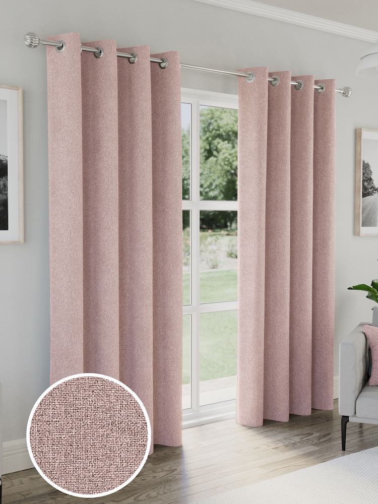 Enhanced Living Austin Verdunkelungsvorhänge mit Ösen und Korbgeflechtmuster - Bild 1 von 4