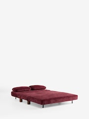 Relaxed Chenille Cord Cranberry Red Palma Double Sofa Bed - Image 10 of 12