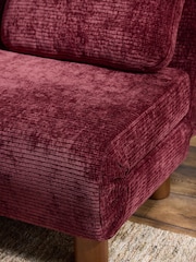 Relaxed Chenille Cord Cranberry Red Palma Double Sofa Bed - Image 6 of 12