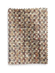Chunky Chenille Multi Weave Natural and Rust Lucca Swivel Accent Chair - Image 10 of 10