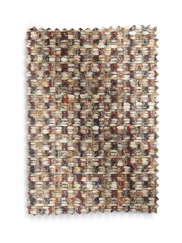 Chunky Chenille Multi Weave Natural and Rust Lucca Swivel Accent Chair - Image 10 of 10