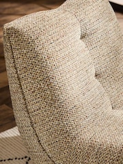 Chunky Chenille Multi Weave Natural and Rust Lucca Swivel Accent Chair - Image 2 of 10