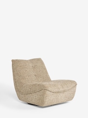 Chunky Chenille Multi Weave Natural and Rust Lucca Swivel Accent Chair - Image 6 of 10