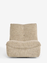 Chunky Chenille Multi Weave Natural and Rust Lucca Swivel Accent Chair - Image 7 of 10