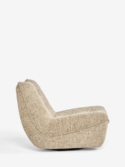 Chunky Chenille Multi Weave Natural and Rust Lucca Swivel Accent Chair - Image 8 of 10