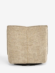 Chunky Chenille Multi Weave Natural and Rust Lucca Swivel Accent Chair - Image 9 of 10