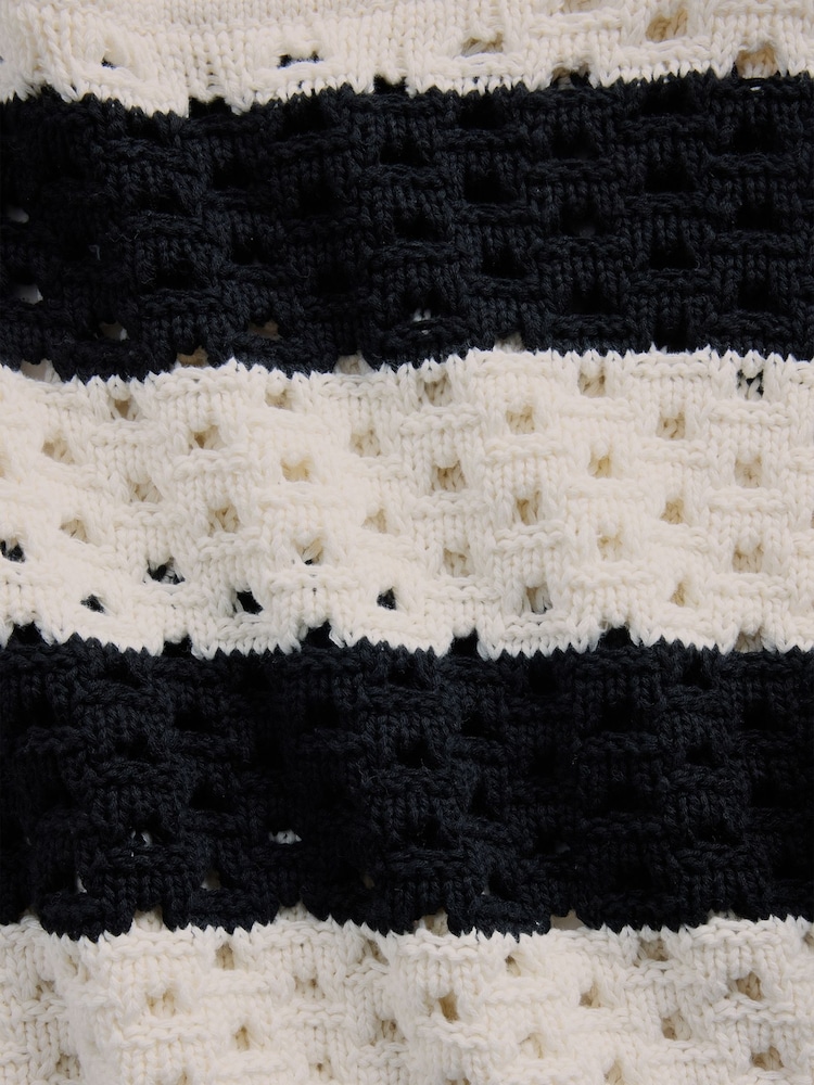 Gap Black Stripe Crochet Boat neck Jumper - Image 4 of 4 Gap Black Stripe Crochet Boat neck Jumper - Image 4 of 4
