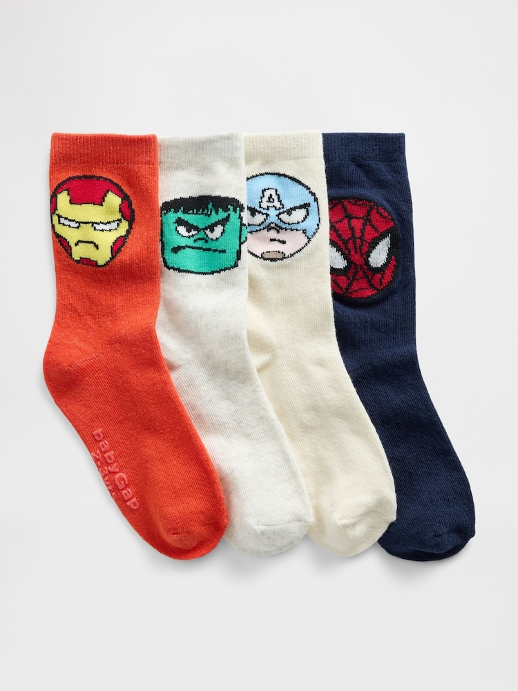 Gap Multi Marvel Crew Socks 4 Pack - Image 1 of 1