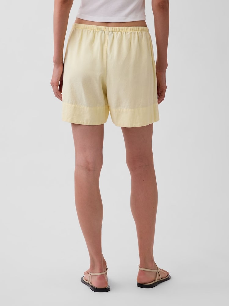 Gap Yellow Linen-Blend Easy Shorts - Image 2 of 4 Gap Yellow Linen-Blend Easy Shorts - Image 2 of 4