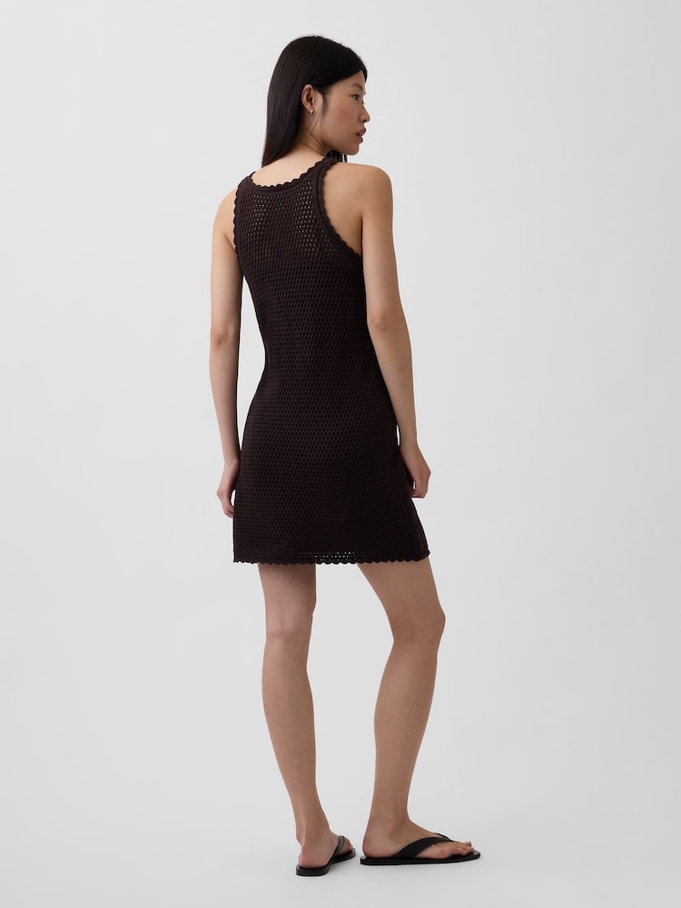 Gap Brown Crochet Mini Dress - Image 2 of 4 Gap Brown Crochet Mini Dress - Image 2 of 4