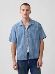 Gap Medium wash Denim Resort Shirt - Image 1 of 4