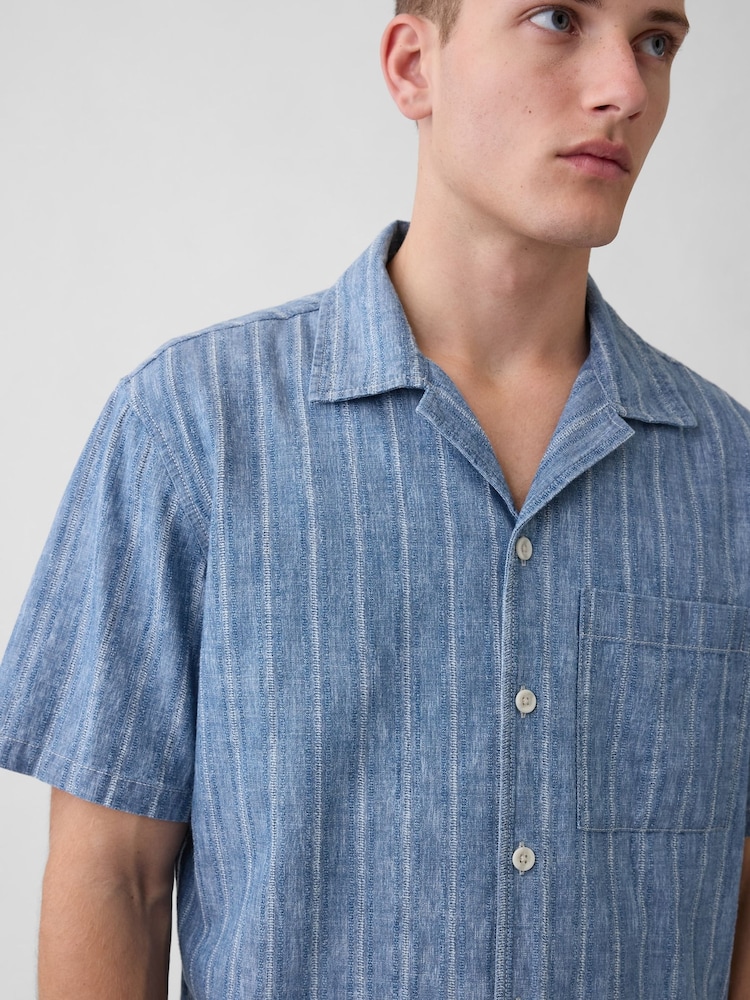 Gap Medium wash Denim Resort Shirt - Image 4 of 4