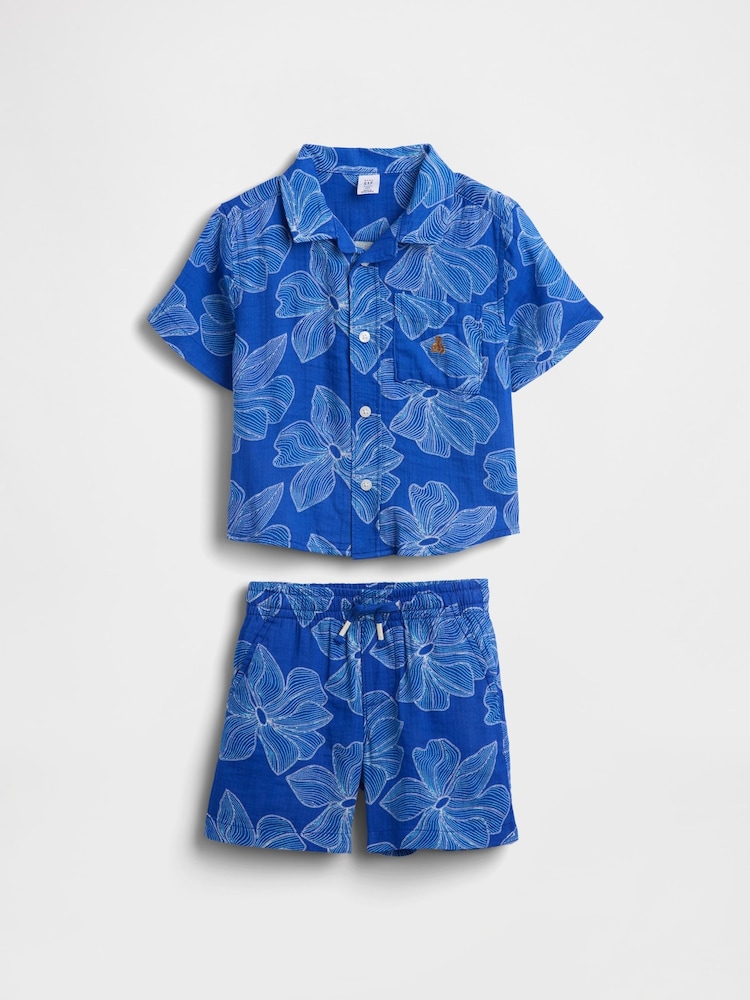 Gap Blue Cotton Gauze Floral Outfit Set (12mths-5yrs) - Image 1 of 3