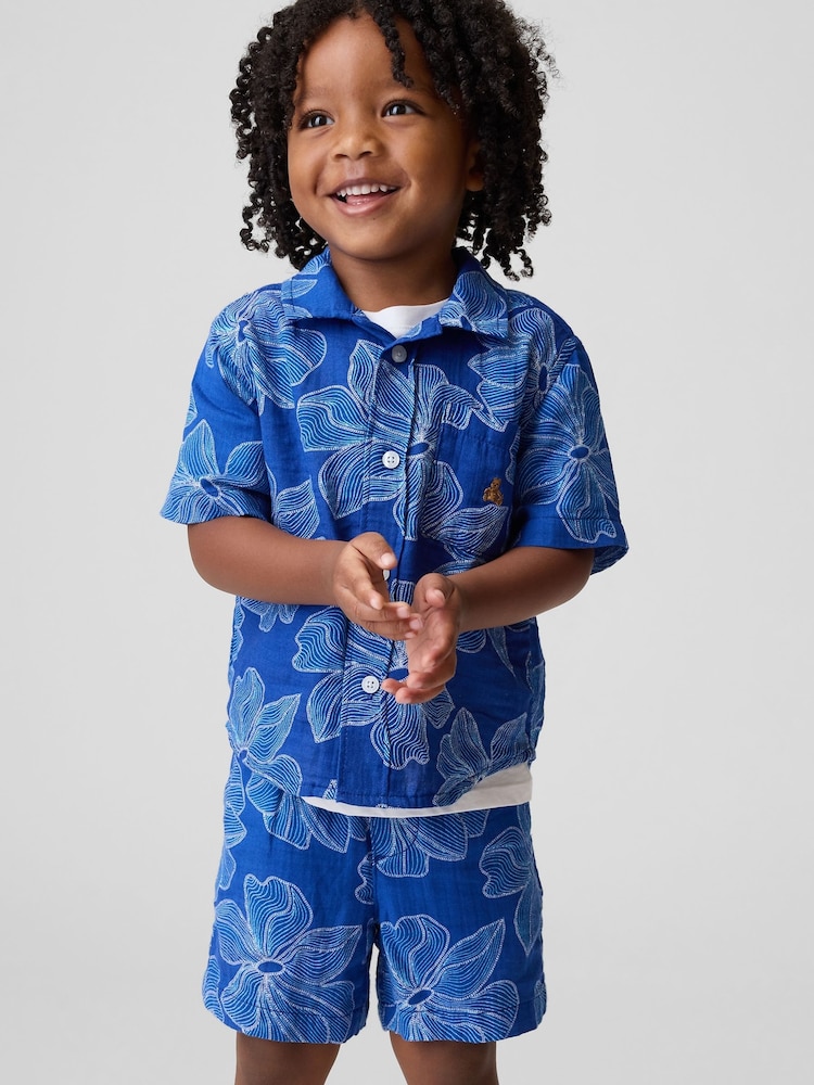 Gap Blue Cotton Gauze Floral Outfit Set (12mths-5yrs) - Image 3 of 3