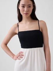 Gap Black/White Linen-Blend Empire Waist Maxi Dress - Image 4 of 4