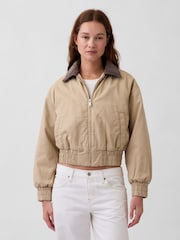 Gap Brown Oversized Bomber Jacket - Image 1 of 5