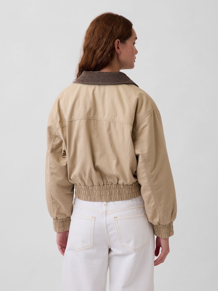 Gap Brown Oversized Bomber Jacket - Image 2 of 5 Gap Brown Oversized Bomber Jacket - Image 2 of 5