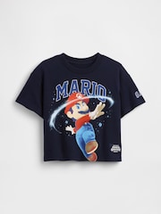 Gap Navy Super Mario Oversized Graphic T-Shirt (2-5yrs) - Image 2 of 3