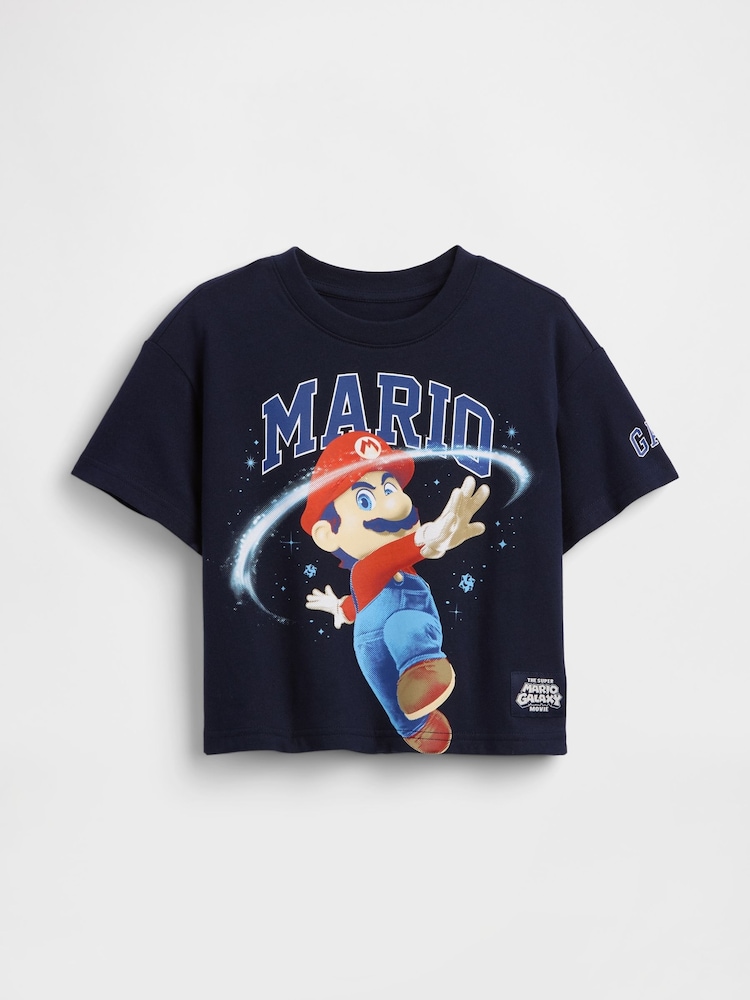 Gap Navy Super Mario Oversized Graphic T-Shirt (2-5yrs) - Image 2 of 3